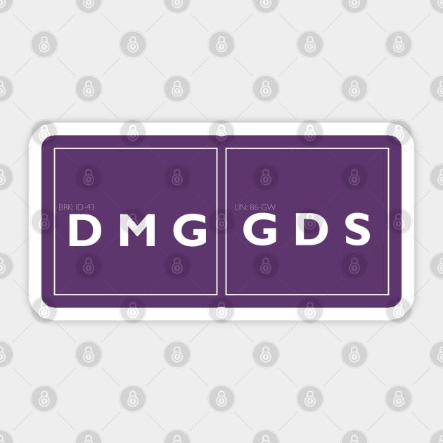 DMG GDS - Damaged Goods Sticker by fatbastardshirts